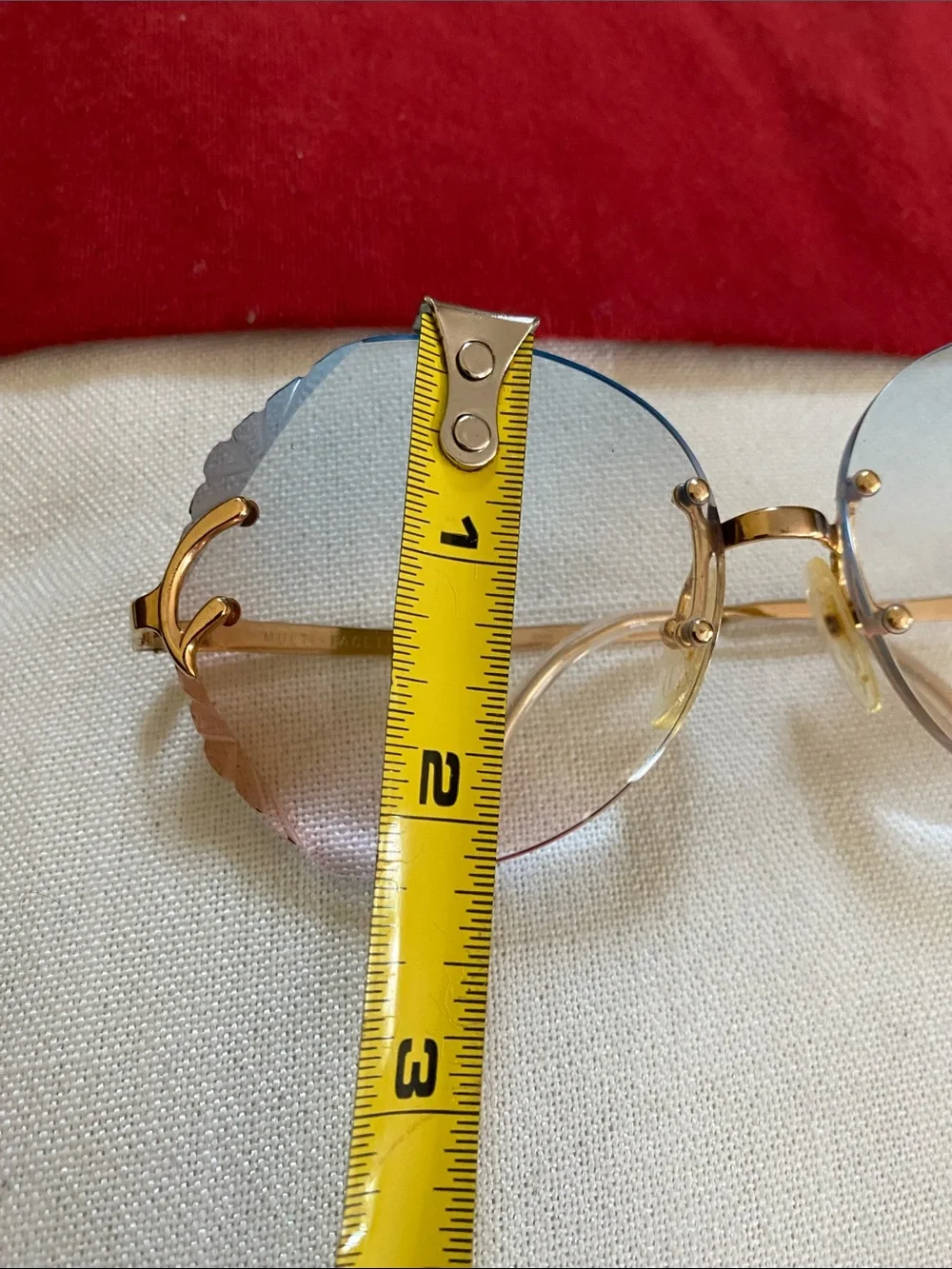France Gold GEP 22 KTS Multi Facets Blue To Pink Graduated Lenses Rx Glasses